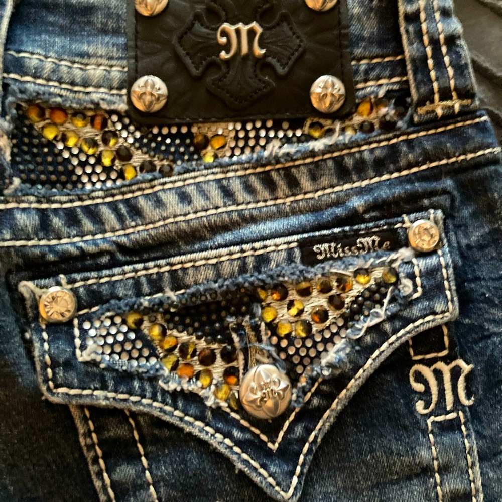Missy M jeweled boot cut jeans